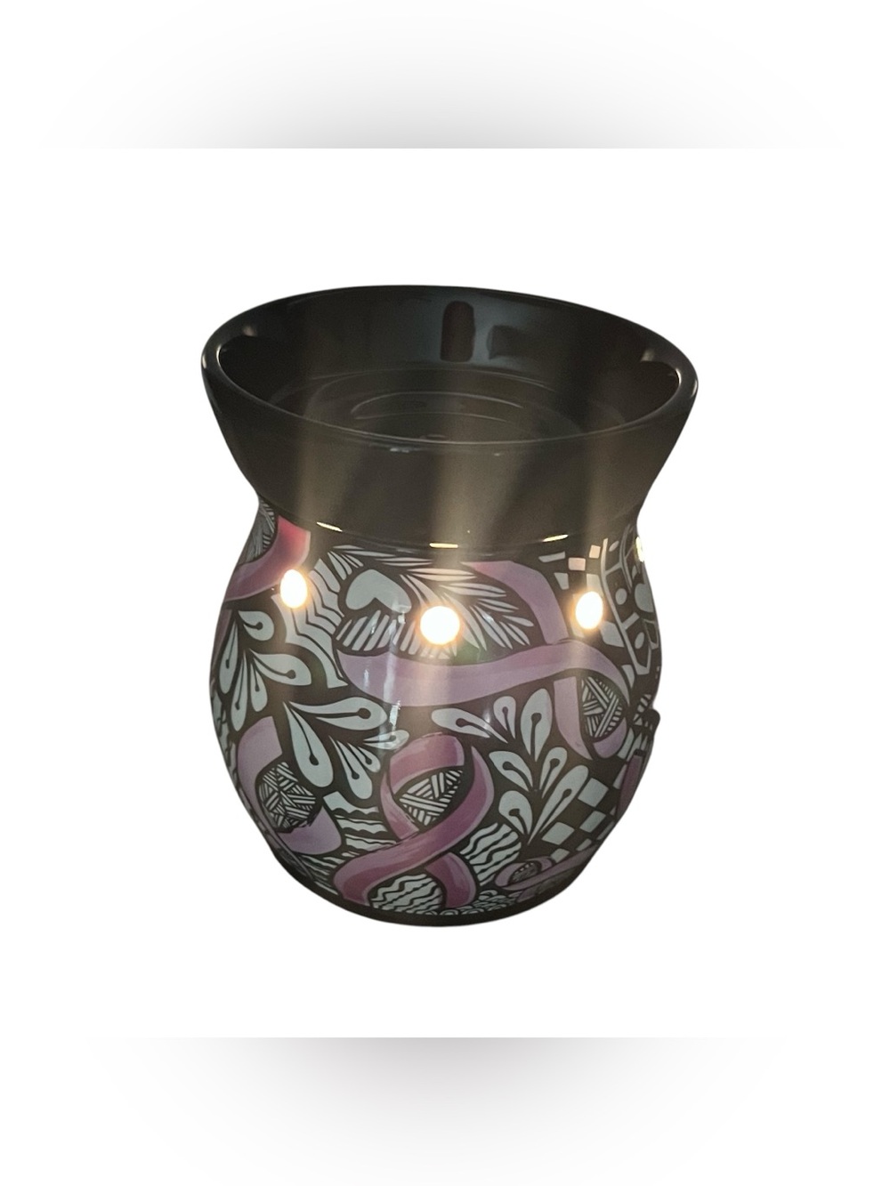 Scentsy 2014 Retired Ribbons of Hope Wax Warmer Breast Cancer Awareness Retired - Picture 5 of 11